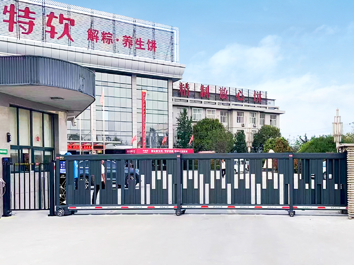 某食品廠采用 “安快” 方格款段滑工業(yè)門案例